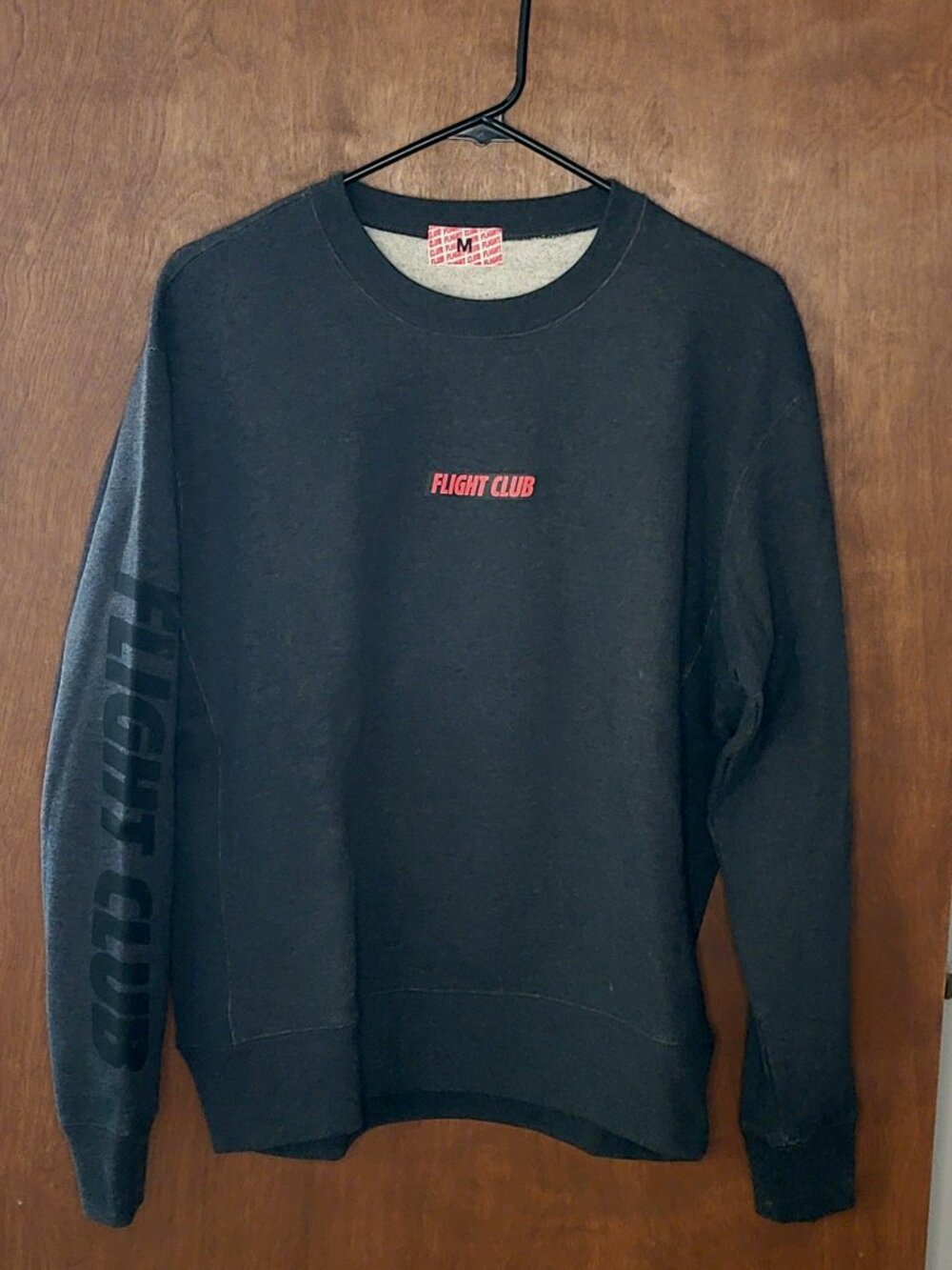 The Flight Club Box Logo Black Crew Neck Sweatshirt. Men's size Medium